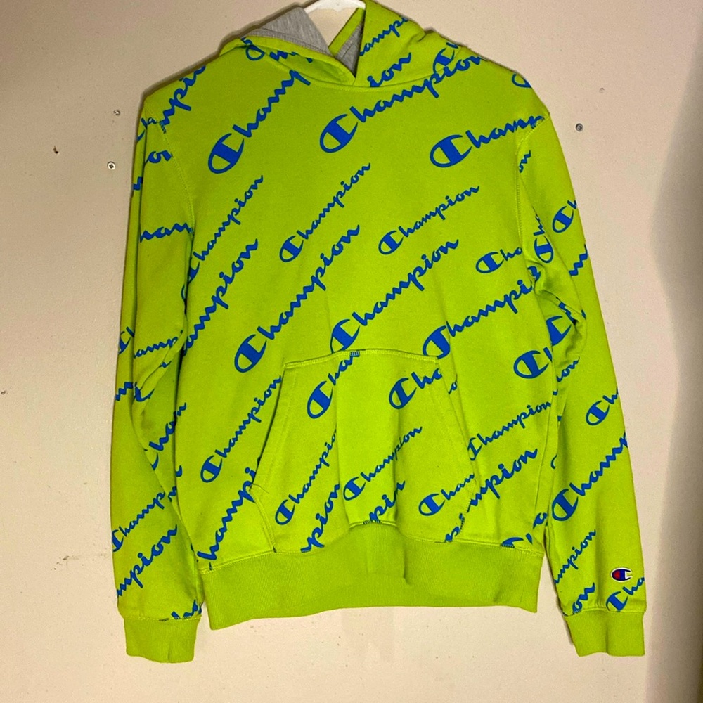 green Champion hoodie
